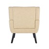 PU Leather Accent Chair with Ergonomic Inclining Back, Living Room, Bedroom, Home Office Chair, Solid Wood Legs, 250 lbs - 3 of 4