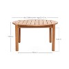 LuxenHome Natural Wooden Outdoor Coffee Table, Round Solid Wood Patio Table Brown - 4 of 4