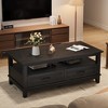 Farmhouse Coffee Table with Drawers, 47.2" Center Table Rustic Coffee Tables Walnut Living Room Table - 4 of 4
