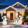 White Plush Lantern Set of 3 Snowmen, Warm White LED Lights, Indoor/Outdoor Holiday Décor 62" 60" 35" - 2 of 4