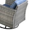 Venice 10pc Wicker Outdoor Patio Furniture Set Conversation Sofa with a Metal Fire Pit, Swivel Chair and Cushions - 4 of 4