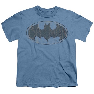 Batman Water Sketch Signal Kids T Shirt For Youth, Carolina Blue