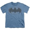 Batman Water Sketch Signal Kids T Shirt For Youth, Carolina Blue - 3 of 3