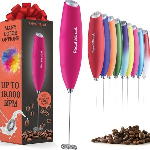 Handheld Milk Frother, Mini Foamer, Battery Operated Stainless Steel Drink Mixer for Coffee, Lattes, Cappuccino, Matcha, Chocolate - 1 of 4