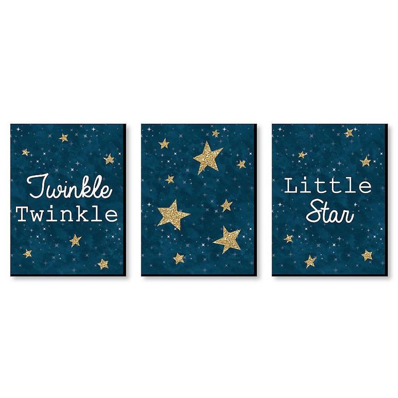 Big Dot of Happiness Twinkle Twinkle Little Star - Baby Boy Nursery Wall Art & Kids Room Decorations - Gift Ideas - 7.5 x 10 inches - Set of 3 Prints, 1 of 8