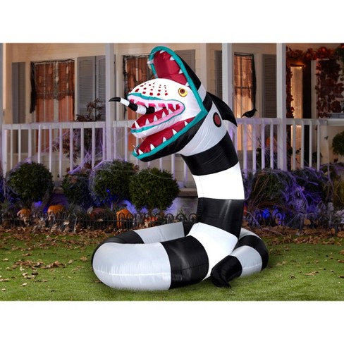 Gemmy 6 Foot Beetlejuice Sandworm Light Up Halloween Inflatable Lawn ...