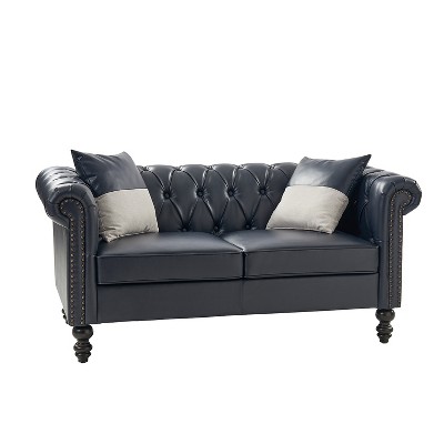 Miguel 62.2" Wide Leather Sofa With Solid Wood Legs| ARTFUL LIVING DESIGN