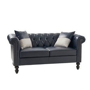 Miguel 62.2" Wide Leather Sofa With Solid Wood Legs| ARTFUL LIVING DESIGN - 1 of 4