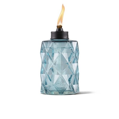 TIKI Table Top Diamond Glass Oil Lamp - Blue_1