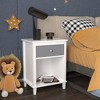 26.77''H Wooden Nightstand with One Drawer One Shelf for Kids, Adults,Gray+Silver handle - 4 of 4