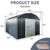 NicBex 10x12 Ft Metal Outdoor Storage Shed with Lockable Doors and Arch Roof for Backyard,Garden,Patio,White+Black - 3 of 4