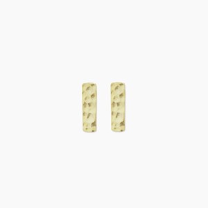 sanctuaire Dainty Hammered Rectangle Bar Earrings Gold - 1 of 3