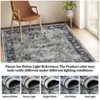 Living Room Washable Non Slip Vintage Retro Rugs Low Pile Chenille Print Rug for Bedroom Dining Room Home Office - 2 of 4