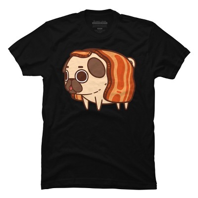 Men's Design By Humans Puglie Bacon Strip By Puglie T-Shirt