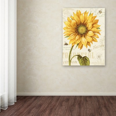 Sunflower and Bees 18x24 Canvas Wall Art
