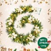 24-Inch Pre-Lit Christmas Wreath with Warm White LED Lights, Frosted Pine Cones, Indoor Outdoor Holiday Door Decor - 2 of 4