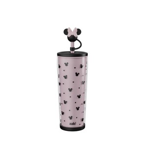 Zak Designs 25oz Double-Wall Plastic Straw Tumbler with Topper Disney Minnie Mouse - 1 of 4