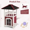 Costway Outdoor Cat House 2-Story Wooden Cat Shelter with Asphalt Roof Removable Floor - 3 of 4