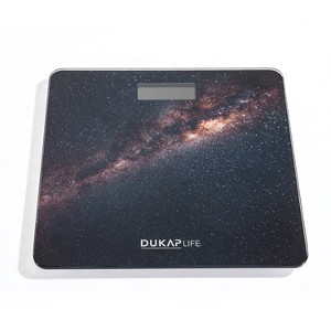 Life Unique Digital Bathroom Body Weight Scale Space Design with LCD Screen Display - DUKAP: Tempered Glass, Precision Tracking, AAA Battery Included - 1 of 4