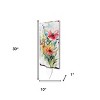 HomeRoots 30" Blue Green Pink And White Solid Wood Watercolor Floral Garden Stake - 3 of 4