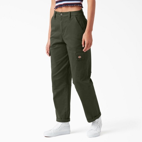 Dickies Women's Cropped Cargo Pants, Olive Green (og), 28 : Target