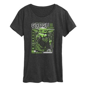 Women's - Star Wars - The Mandalorian Grogu Digital Short Sleeve Graphic T-Shirt - 1 of 4