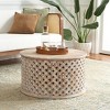 Kyrith Round Coffee Table - Burnt White - Safavieh - 2 of 4