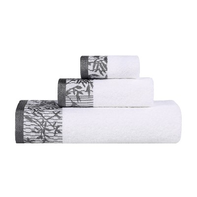Charming Floral Accent Cotton Towel Set by Blue Nile Mills