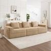 VASIP Modular Boneless Cloud Sectional Sofa  3-Seat with Deep Seat and Pillows,Modern Corduroy Fabric for Living Room,Camel - 3 of 4