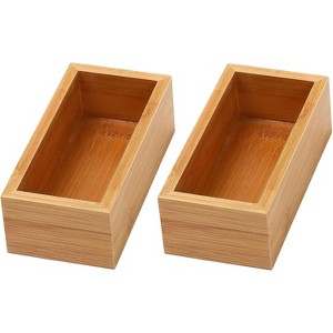 YBM HOME Bamboo Drawer Organizer Storage Box for Kitchen Drawer, Junk Drawer, Office, Bedroom, Children Room, Craft, Sewing, and Bathroom, Pack of 2 - 1 of 4