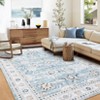Vintage Rug Machine Washable Rustic Floral Rug Non Slip Traditional Distressed Carpet Soft Low Pile Farmhouse Oriental Design Floor Carpet - 2 of 4