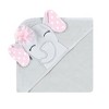 Hudson Baby Infant Girl Cotton Rich Hooded Towels, White Dots Pretty Elephant, One Size - 4 of 4