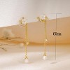 14K Gold Plated Butterfly Dangle Earrings for Women - Dainty, Trendy, CZ Drop Earrings - Simple Long Dangling Jewelry - 4 of 4