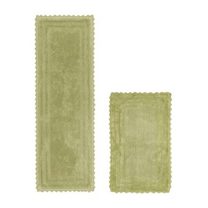 Lilly Crochet Collection 100% Cotton Tufted Reversible 2-Piece Bath Rug Set – Super Absorbent, Machine Washable Bathroom Mats with Crochet Pattern - 1 of 4