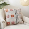 Saro Lifestyle Block Print Embroidered Pillow - Poly Filled, 22" Square, Coral - 3 of 3