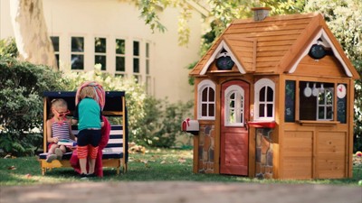 Kidkraft stoneycreek cedar 2024 outdoor playhouse target