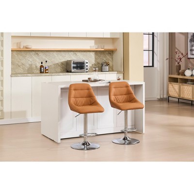PAGED Modern Upholstered Linen Bar Stools Set of 2, Counter Height Stools with Backs & Metal Frame for Pub, Dining Room