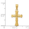 Black Bow Jewelry 14k Yellow Gold Small Diamond-cut Cross Pendant, 12 x 24mm - 3 of 4