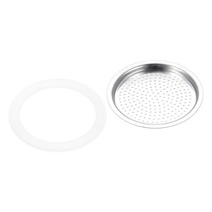 Unique Bargains Coffee Machine Replacement Mocha Pot Silicone Gaskets and Stainless Steel Filters - 1 of 3