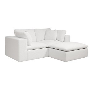 Dexmalle Corduroy Upholstered Modular Sectional Sofa with Ottoman,White - 1 of 4