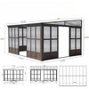 VisioGear Canopies and Gazebos, Patio Grill Canopy with with Detachable Windows, Gazebo Sun Room with 2 Doors, Brown, 191.16"*139.8"*100.32" - 2 of 4
