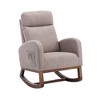 Rocking Chair With Head Pillow, Side Storage Bag, Upholstered Recliner Sofa, High Density Sponge Reclining Sofa Chair - 4 of 4