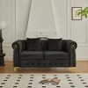 3 Piece Living Room Set, Mid-Century Style Sofa,Button Tufted Armchair Loveseat Couch with Square Pillows and Nailhead Trim for Living Room - 3 of 4