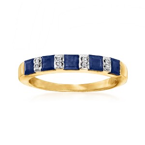 Ross-Simons 1.30 ct. t.w. Sapphire Ring With Diamond Accents in 18kt Gold Over Sterling - 1 of 4