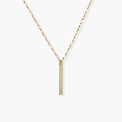 Sanctuary Project Thin Bar Drop Pendant Necklace Gold