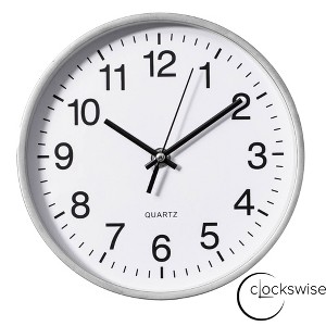 Clockswise Black Analog Clock – Silent, Non-Ticking for Wall, Office Desk, Table and Shelf, Battery-Operated Perfect for Home Office - 1 of 4