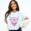 Cow Heart Glasses Glitter - Women's Garment Dyed Graphic T-Shirt - 3 of 4
