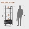 Aoxun 5-Tier Bookshelf with 2 Storage Drawers, Industrial Display Standing Shelf with Metal Frame, Black - 3 of 4