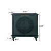 Storage Cabinet With Doors And Shelves,Green Hollow-Carved Cabinet With Adjustable Shelf,Distressed Wooden Cabinet With 2 Doors-Maison Boucle - 4 of 4