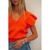 Women's Pleated Cap Sleeve Ruffle Sweater - Strut & Bolt - 4 of 4